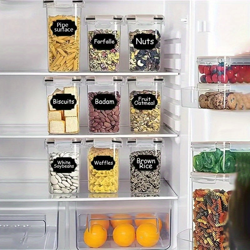 Airtight Food Storage Containers Set with Flip Lids, Labels & Marker – BPA-Free Plastic Pantry Organizer Boxes for Kitchen, Travel & Picnic, Fresh-Keeping Container Set in 12/14/20/48/84 Piece Options