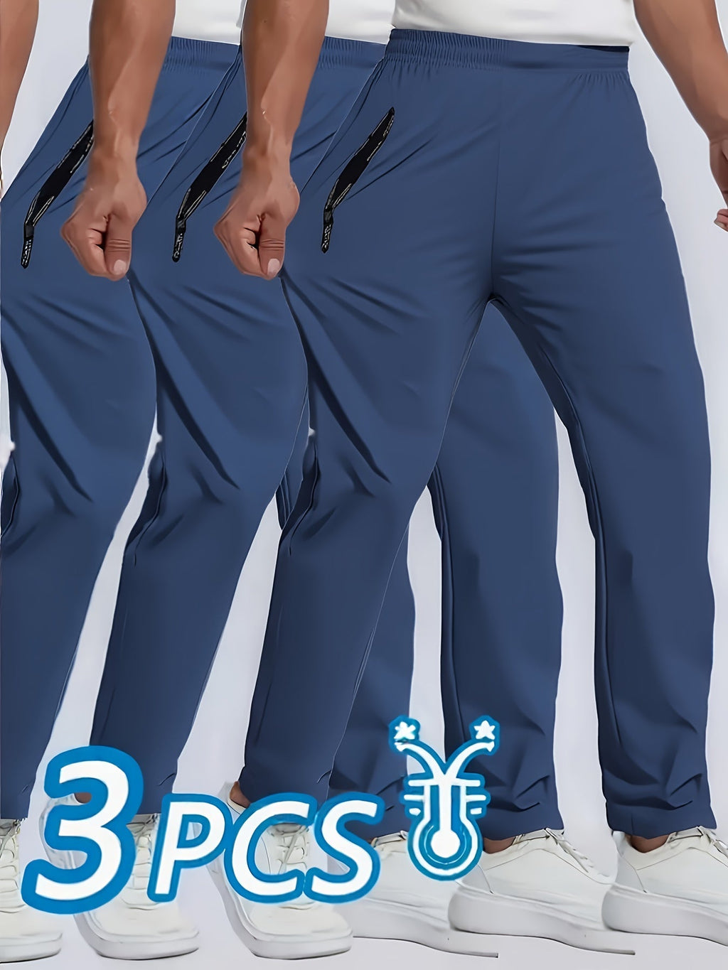Men's Athletic Pants 3-Pack Lightweight Stretchy Quick-Dry Sports Pants for Running Rock Climbing Outdoor Activities – Breathable Multi-Color Summer Activewear S-XXXL