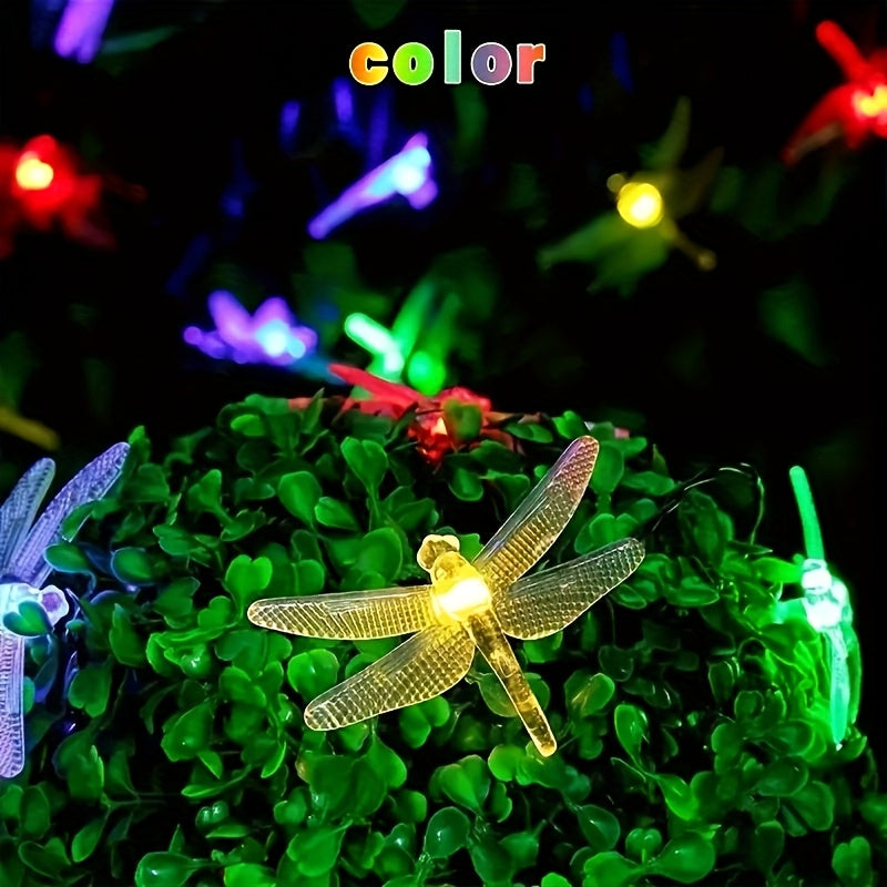Solar Dragonfly String Lights Outdoor 236 Inch 30 LED – Waterproof 8 Modes Solar Fairy Lights for Garden, Patio, Balcony, Yard, Christmas & Holiday Decoration