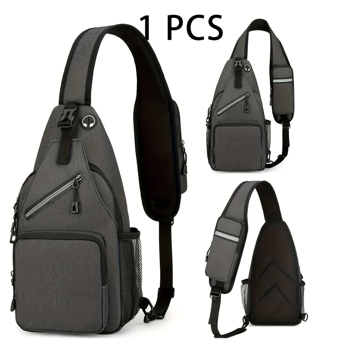 Large Capacity Crossbody Shoulder Bag for Men & Women – Multi-Purpose Embroidered Sports Style Travel Bag with Secure Zipper, Hands-Free Daily Commute & Outdoor Use, Multiple Colors
