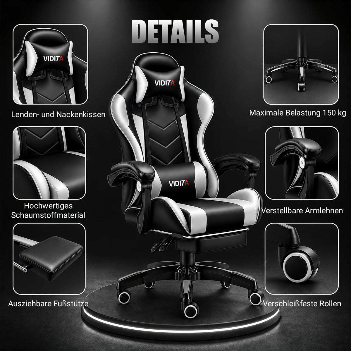Ergonomic Gaming Chair Racing Style High Back Lumbar Support Five-Wheel Swivel Velvet PU Leather Adjustable Recliner Office Chair Adults Teens Multi-Color