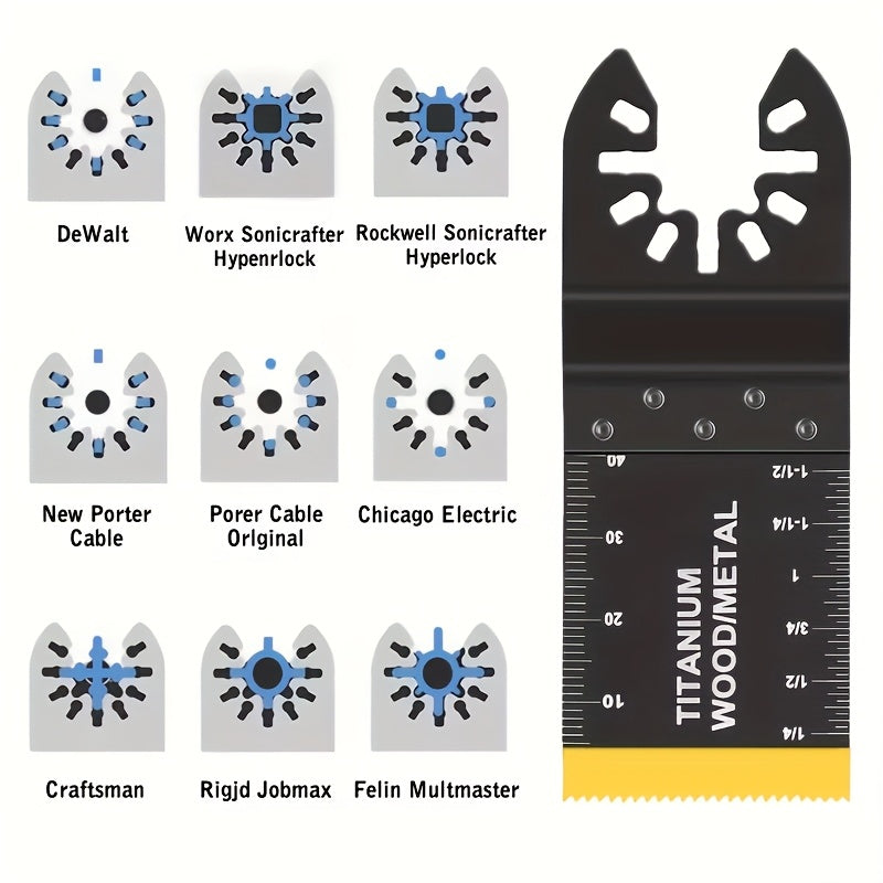 Titanium Oscillating Tool Blades Set Universal Quick Release – 18/28/36/50 Pcs Multi Tool Saw Blades Cuts Metal Wood Plastic Fits Dewalt Makita Bosch Milwaukee
