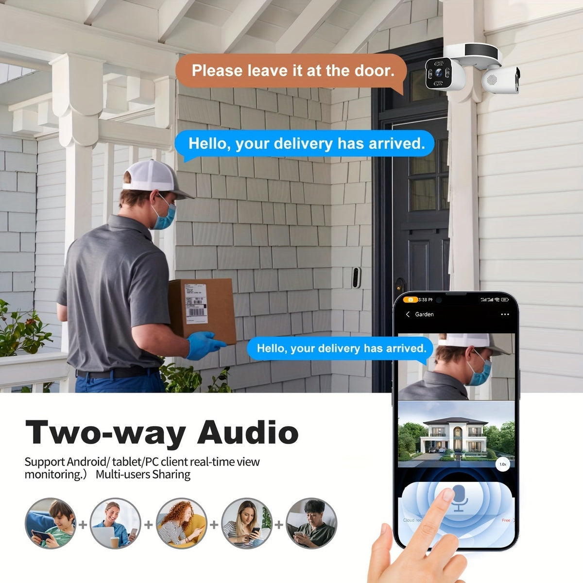 Dual Lens PTZ Security Camera Outdoor WiFi 5MP – 360° Pan Tilt 10x Electric Zoom Motion Detection Siren Alarm Two-Way Audio Color Night Vision 24/7 Wired Recording Home Surveillance