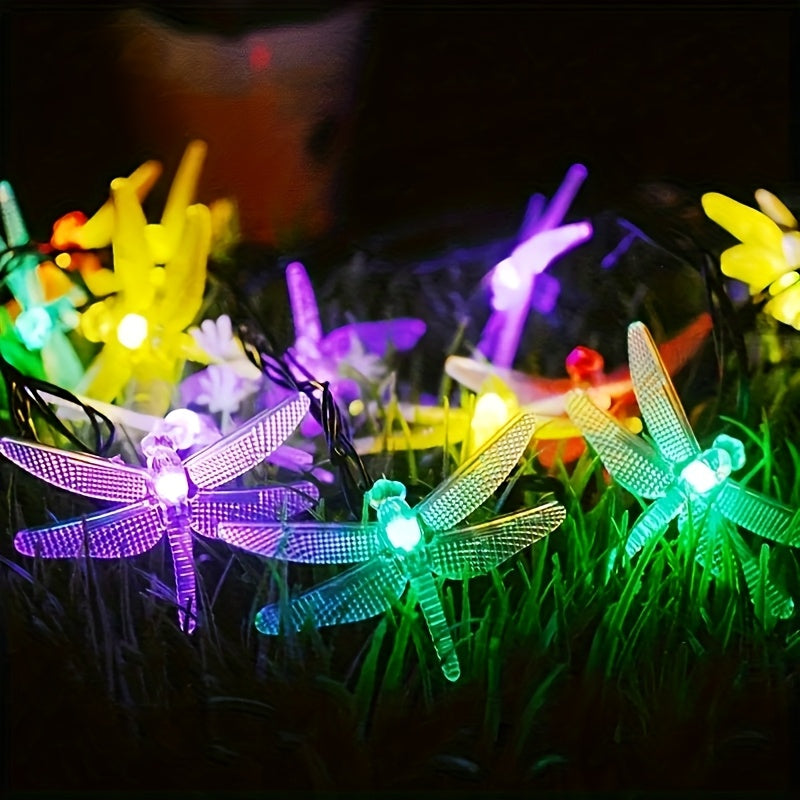 Solar Dragonfly String Lights Outdoor 236 Inch 30 LED – Waterproof 8 Modes Solar Fairy Lights for Garden, Patio, Balcony, Yard, Christmas & Holiday Decoration