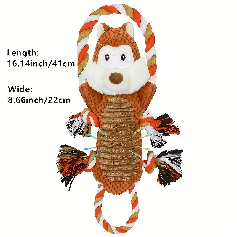 Interactive Squeaky Monkey Dog Toy with Pull Rope Soft Plush Tug Chew Toy for Large Small Dogs Puppies Anxiety Relief Built-In Squeaker Whistle Double Suture Best Gift for Dog Owners