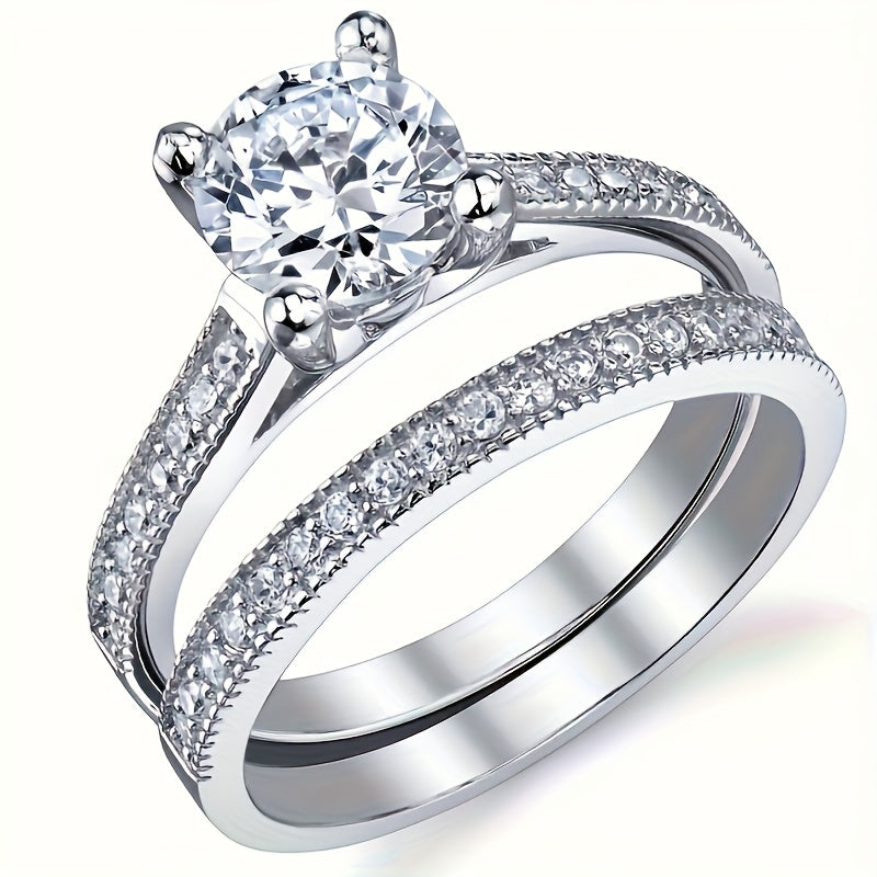 9 Piece Princess Cut Cubic Zirconia Bridal Wedding Ring Set for Women – Stackable Engagement Rings Classic Jewelry Gift for Girlfriend Wife Sizes 6-11