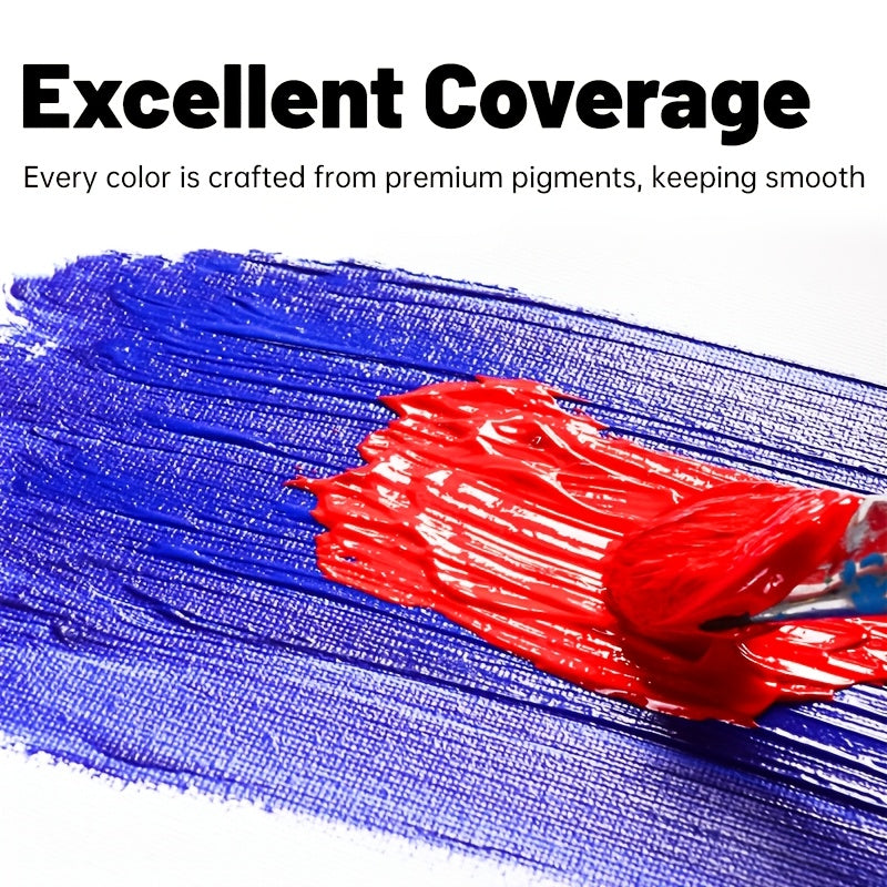 Acrylic Paint Set 12 18 24 or 36 Colors 0.41oz Tubes – Fade-Resistant Non-Toxic Fast-Drying Acrylic Paints for Canvas Wood Rock Fabric Ceramics Clothing and Wall Art – Beginner and Professional Artist Supplies