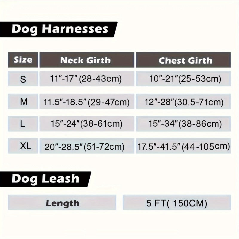 No Pull Dog Harness and Leash Set Adjustable Reflective Oxford Vest 5-Foot Padded Handle Rope Medium Large Dogs Quick-Release Buckles Sizes S M L XL 5 Colors Black Purple Blue Red