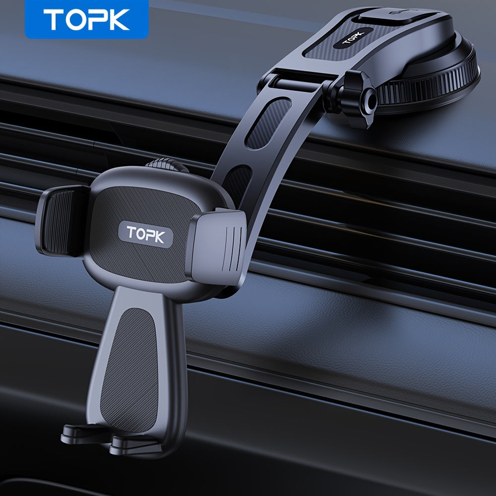 Car Phone Holder Mount 360° Rotation Strong-Grip Suction Dashboard & Windshield Cradle One-Hand Snap-In Universal Fit iPhone 17 16 15 14 13 Samsung Galaxy Android Handsfree Stand | Nova Mart