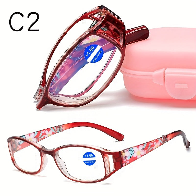 3-Pack Folding Reading Glasses Unisex – Mixed Colors Compact Portable Readers 1.0x to 4.0x Magnification, Elegant Business Style Gift for Men Women