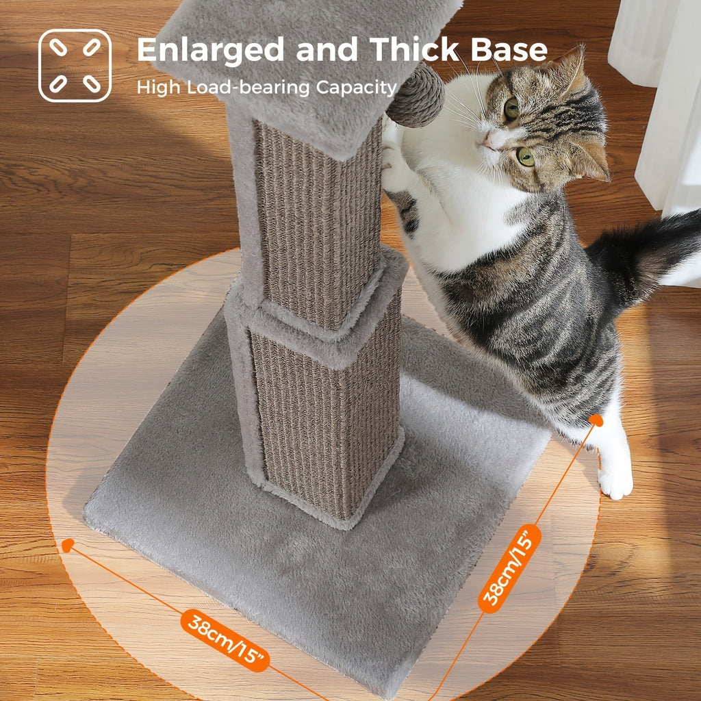 Multi-Tier Cat Tree Tower with Sisal Scratching Post Hanging Toys Sturdy Cat Climbing Activity Center for Indoor Cats Kittens Energetic Breeds Available in Grey Black Beige Brown Green