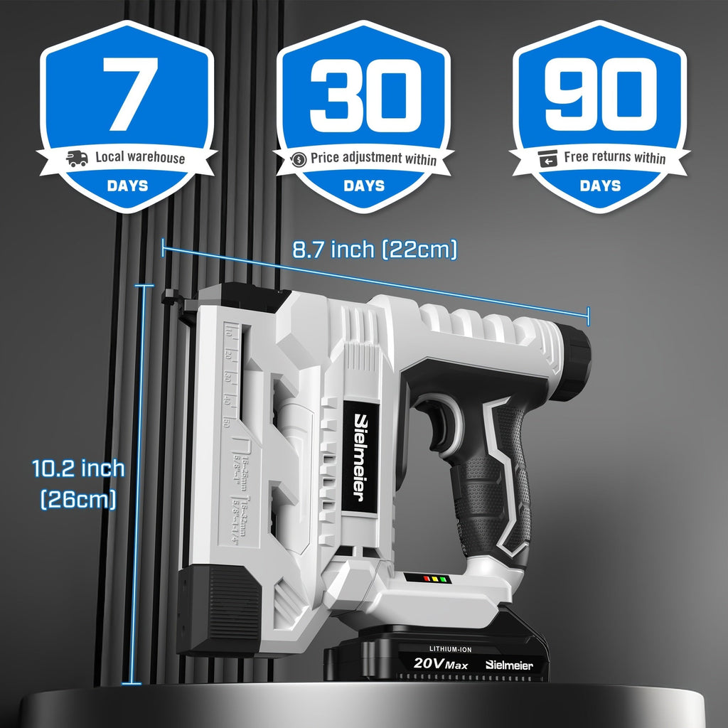 Cordless 2-in-1 Brad Nailer & Stapler Gun 20V – No Compressor Needed, Battery & Charger Included, Safety Guard, 1600/2000 Nails & Staples for Carpentry, Upholstery & DIY