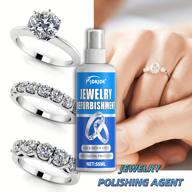 Jewelry Polish and Oxidation Remover 1.86oz with Sponge Applicator – Restores Luster on Gold Silver Bracelets Necklaces Rings Chains – Surfactant-Free Tarnish Remover Metal Brightening Cleaner for Home Use