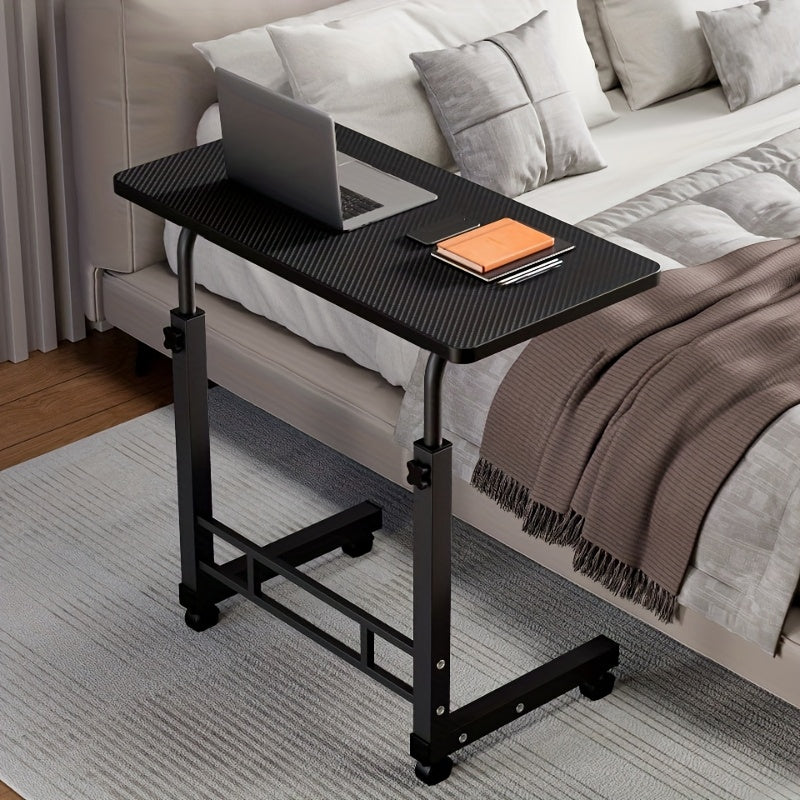 Height Adjustable Rolling Laptop Desk with Wheels & 2-Tier Storage – Sit-to-Stand Mobile Overbed Table, Computer Stand for Bed Couch Home Office Workstation, 6 Colors