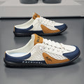 Men's Slip-On Breathable Non-Slip Casual Shoes – Summer Color Block Round Toe Loafers for Outdoor Walking, Camping & Everyday Wear, Lightweight Comfort Shoes in Beige & Grey, Sizes US 6–11.5