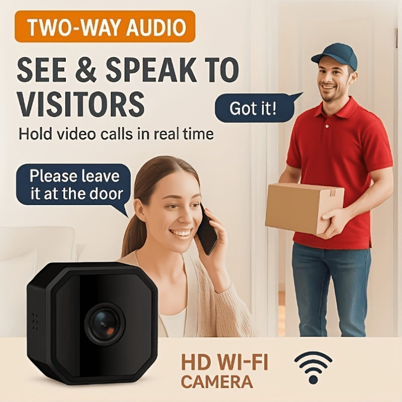 Wireless Security Camera with Built-In AP Hotspot No Internet Required Infrared Night Vision Two-Way Audio Motion Detection Real-Time Home Family Pet Monitoring Black White 1 2 3 4 Pack