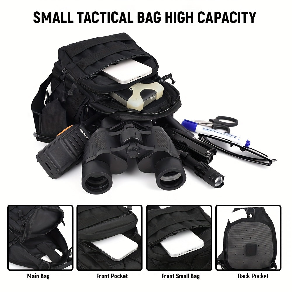Tactical Sling Backpack Lightweight Crossbody Daypack – Military Camo Shoulder Bag for Cycling Hiking Travel Daily Use, Multiple Colors with Flag Patch Option, Men Women EDC Bag