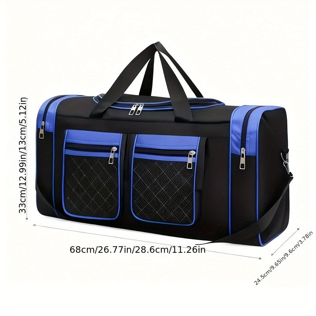 Heavy-Duty Large Capacity Travel Duffel Bag for Men & Women – Multi-Pocket Gym Bag with Adjustable Shoulder Strap & Zipper for Fitness, Weekend Trips, Business Travel & Outdoor Use, Red