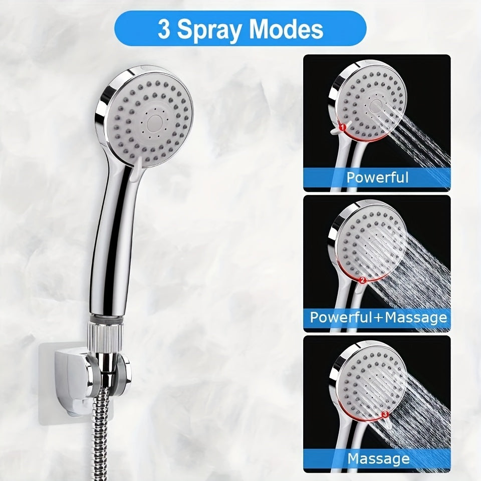 High Pressure Rainfall Handheld Shower Head Combo 8 10 12 Inch Extension Arm 9 Spray Settings 180 Degree Adjustable Anti-Leak Silicone Nozzles for Home Bathroom Upgrade Chrome Matte Black