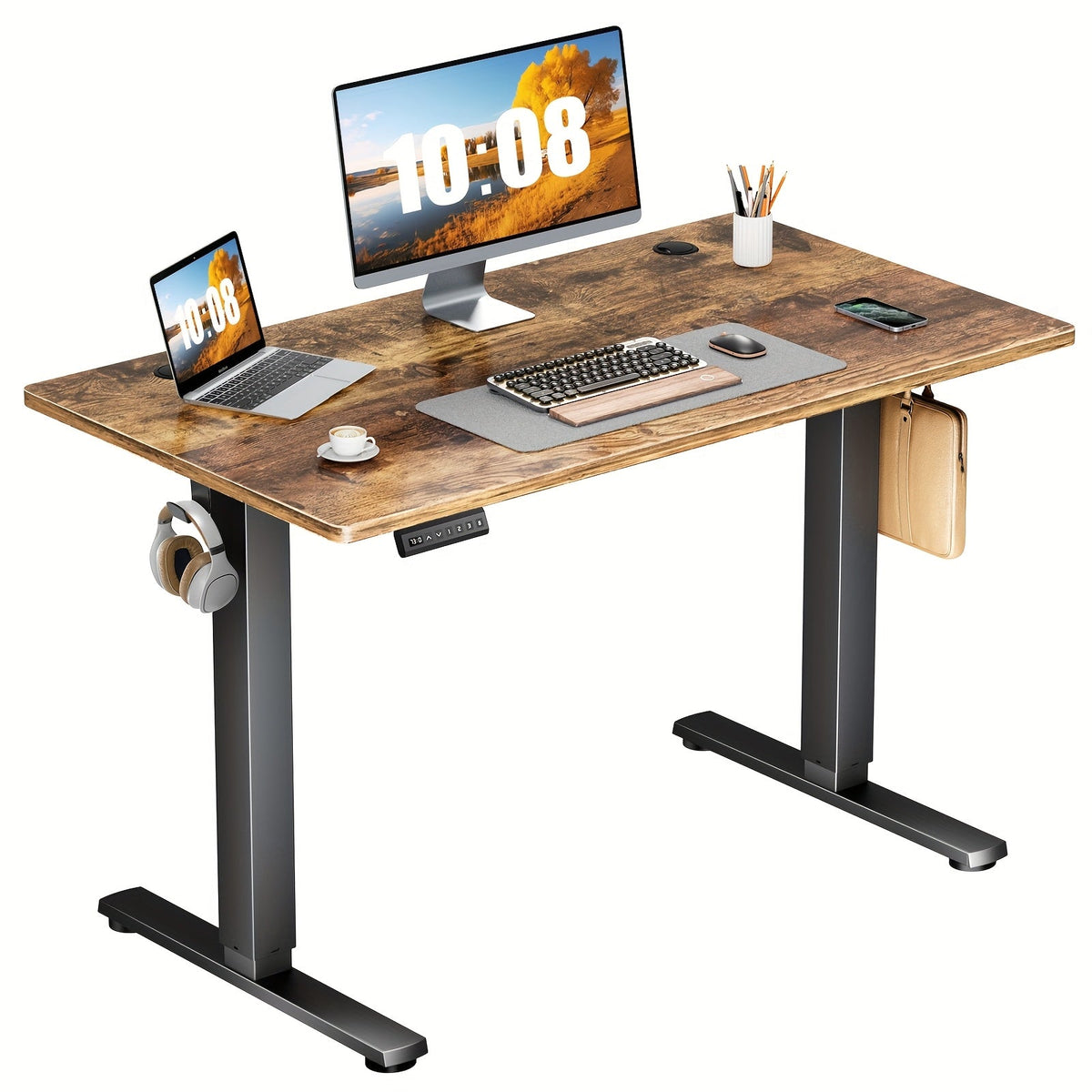 Electric Standing Desk Height Adjustable 40 48 55 63 Inch – Sit Stand Up Desk with Memory Controller & Anti-Collision, Ergonomic Home Office Gaming Workstation, 5 Colors