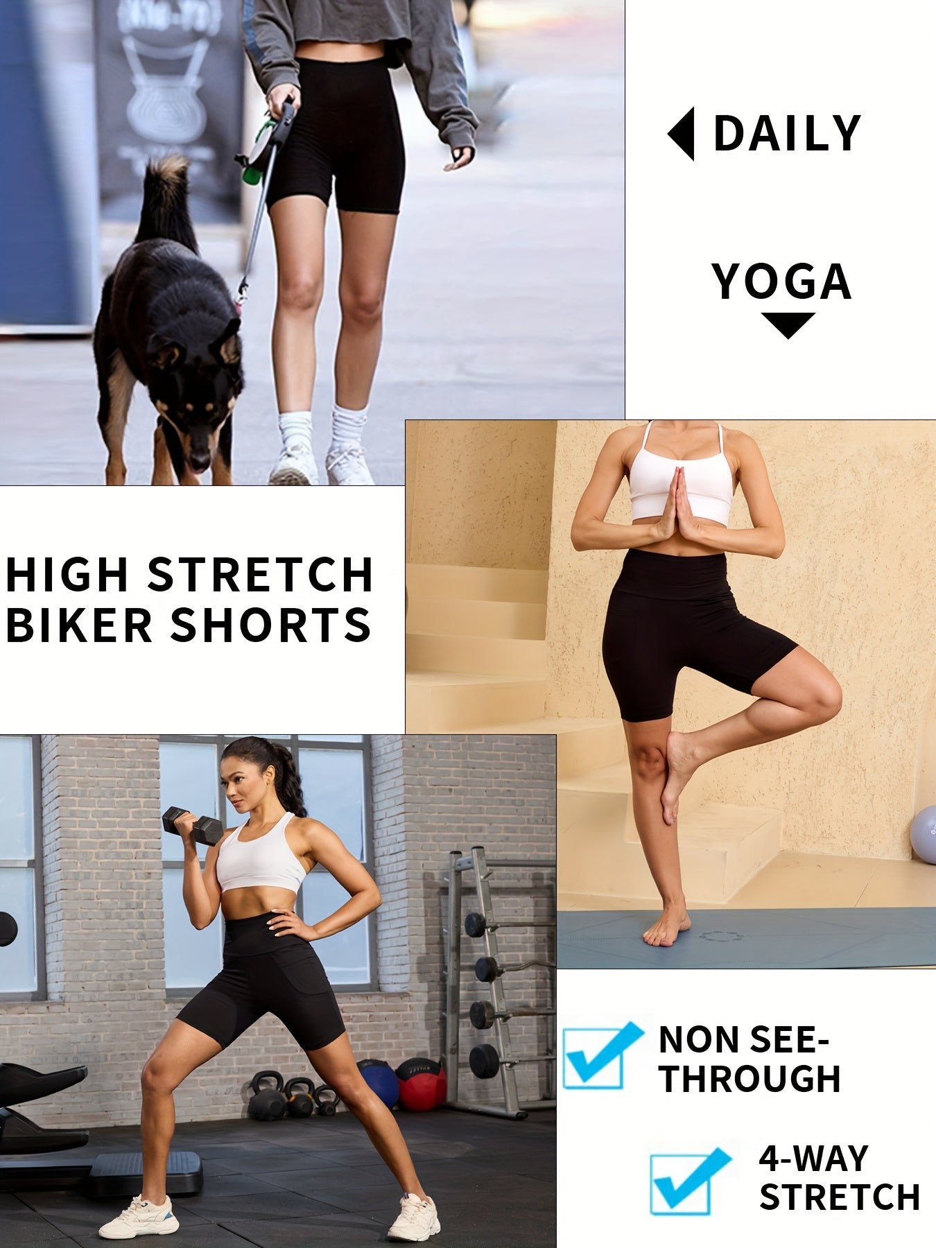 Women's High Waisted Biker Shorts 5 Pack with Pockets | Tummy Control No See-Through | 6" Inseam Workout Running Yoga Athletic Shorts | Soft Stretch | XS-XXL | Mixed Colors