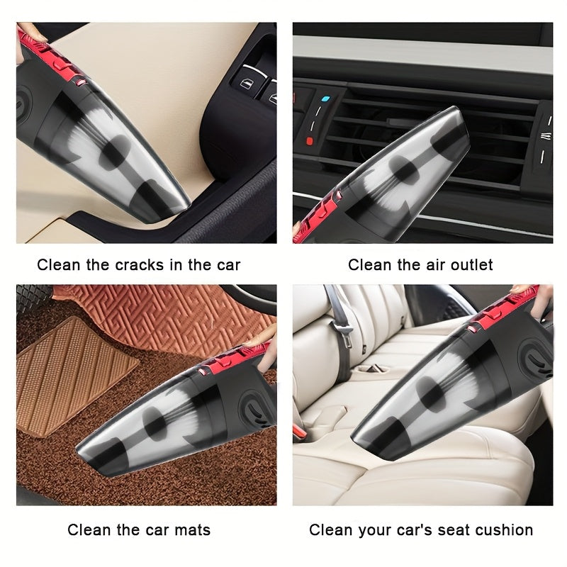Handheld Car Vacuum Cleaner 4200PA Strong Suction 1800mAh Rechargeable Cordless Low Noise 65dB 4 Accessories for Car Interior Home Pet Hair Upholstery Pink Gift for Women 3 Color Options