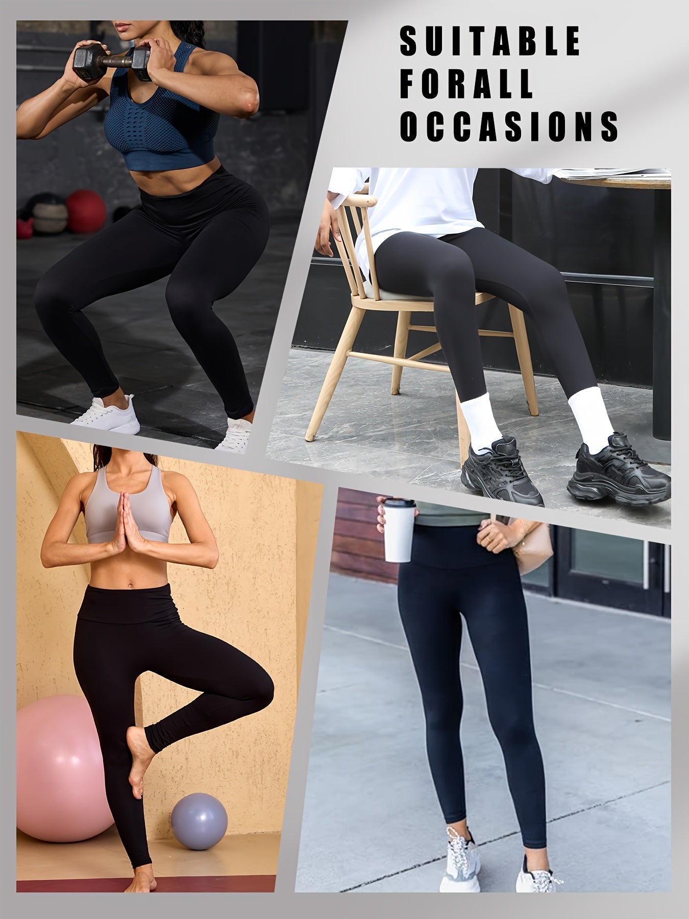 Tummy Control Leggings for Women 5 Pack High Waisted – Super Soft Non-Sheer 4-Way Stretch Yoga Workout Running Pants, Full-Length Gym Leggings S-XXL, All-Season Activewear Multiple Colors