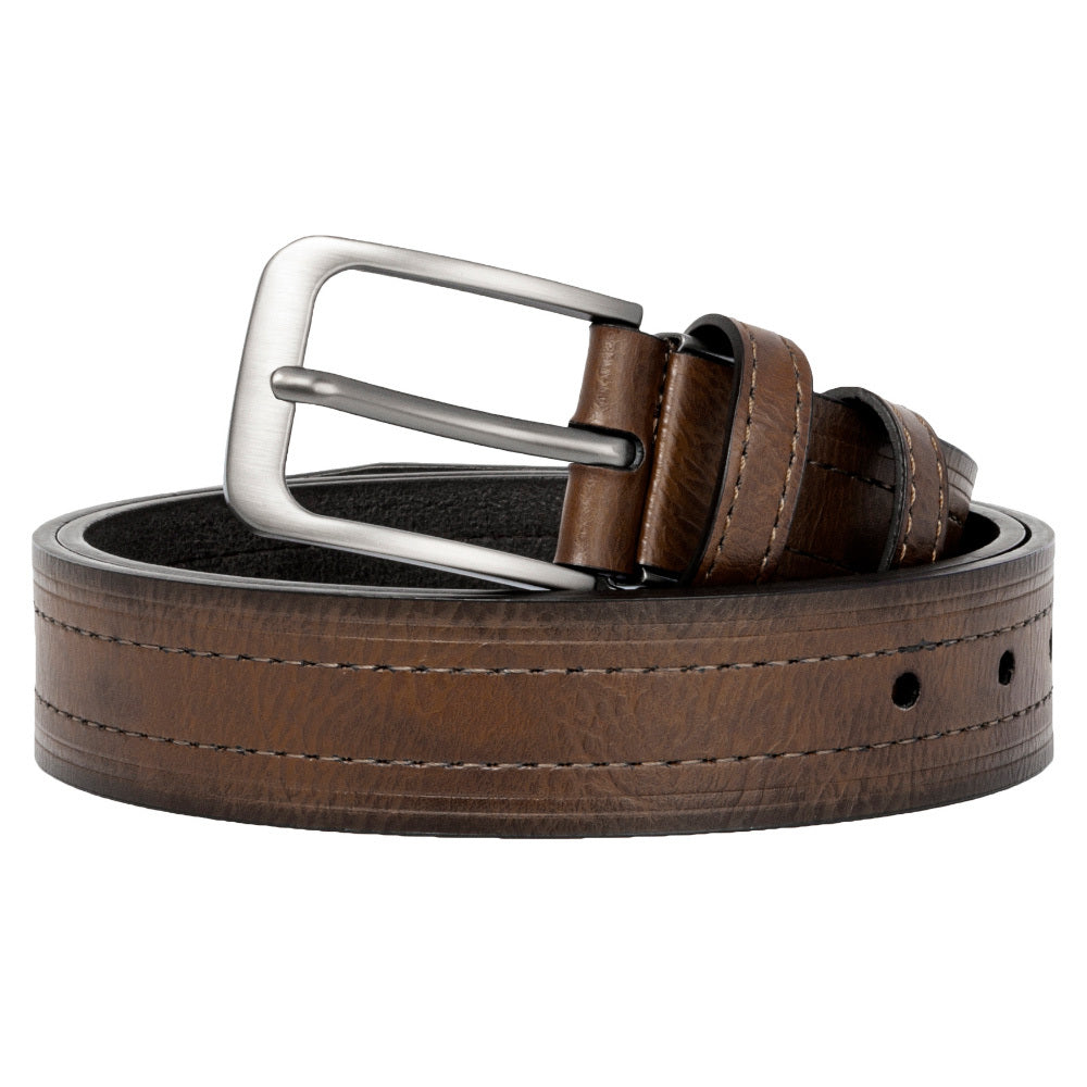 Genuine Cowhide Leather Belt for Men 2 Pack with Gift Box – Adjustable Pin Buckle Classic Vintage Jeans Belt Sizes 30–52 Inch, Perfect Father's Day Birthday Christmas Gift for Him