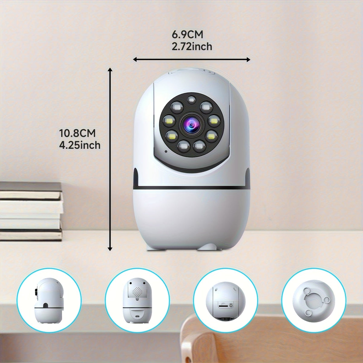 2-Pack Indoor Security Camera 355° Pan Tilt – Dual Band 2.4G/5G WiFi Alexa Compatible Motion Detection Full-Color Night Vision Two-Way Audio Cloud & 256GB TF Storage Baby & Pet Monitor