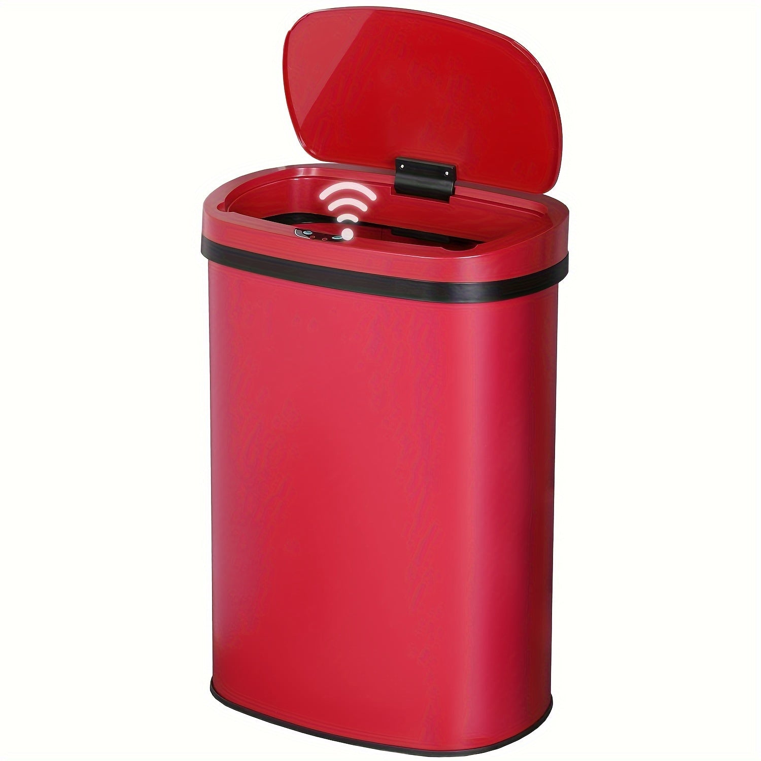 13 Gallon Touchless Trash Can 50L Automatic Motion Sensor Kitchen Waste Bin Stainless Steel & Plastic for Kitchen Office Bedroom Living Room