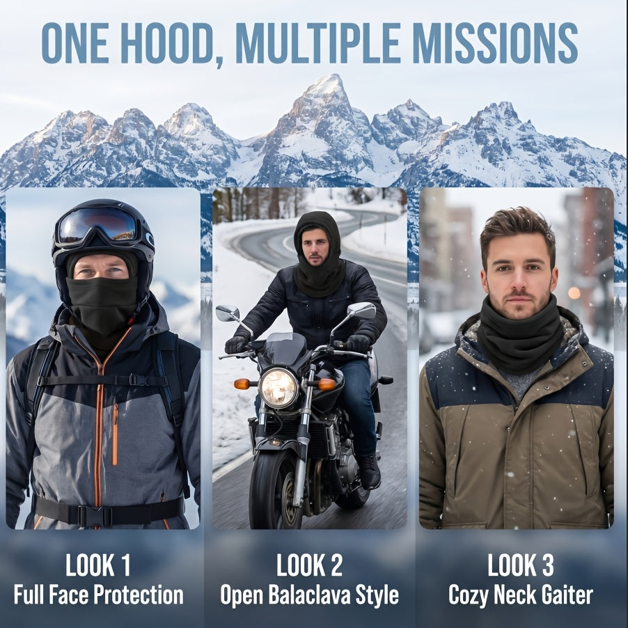 2 Pack Fleece Balaclava Ski Mask Windproof – Full Face Neck Cover Skull Cap for Men & Women, Soft Plush Warm Hood for Skiing Snowboarding Cycling Hiking Motorcycle Riding Cold Weather Outdoor Sports
