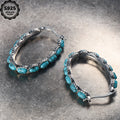 925 Sterling Silver Turquoise Stud Earrings for Women – Bohemian Retro Hypoallergenic Gemstone Studs Daily Wear Boho Jewelry Gift for Ladies Mother's Day Valentine's Day Birthday Anniversary