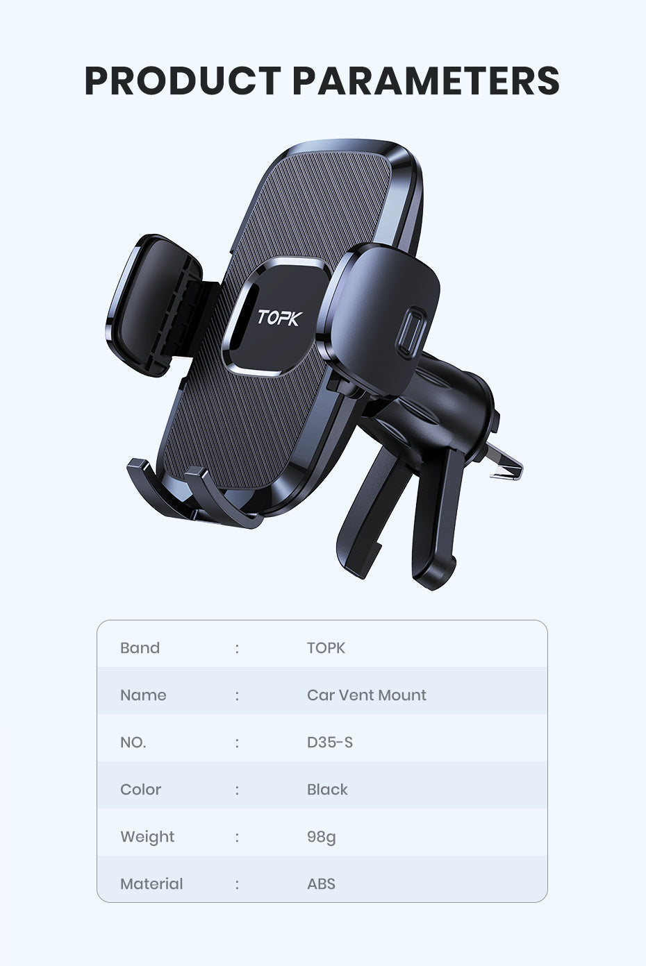 Car Air Vent Phone Mount Universal Hands-Free Holder Adjustable Clamp Cradle Fits All Smartphones iPhone Samsung Android 2024 Upgraded ABS Waterproof Wall Mount Option for Cars Trucks SUVs