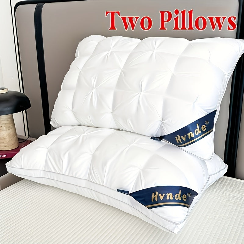 2 Pack Luxury Hotel Quality Bed Pillows – Cooling Deep Sleep Neck Support Non-Collapse Hypoallergenic Polyester Fill Queen King Size White Gray Pink All Season Sleeping Pillow Gift