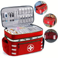 Medicine Storage Bag First Aid Kit Organizer – Household Medicine Organizing Box with Rack Basket for Home, Travel & Car Emergency Preparedness, Perfect Holiday Gift