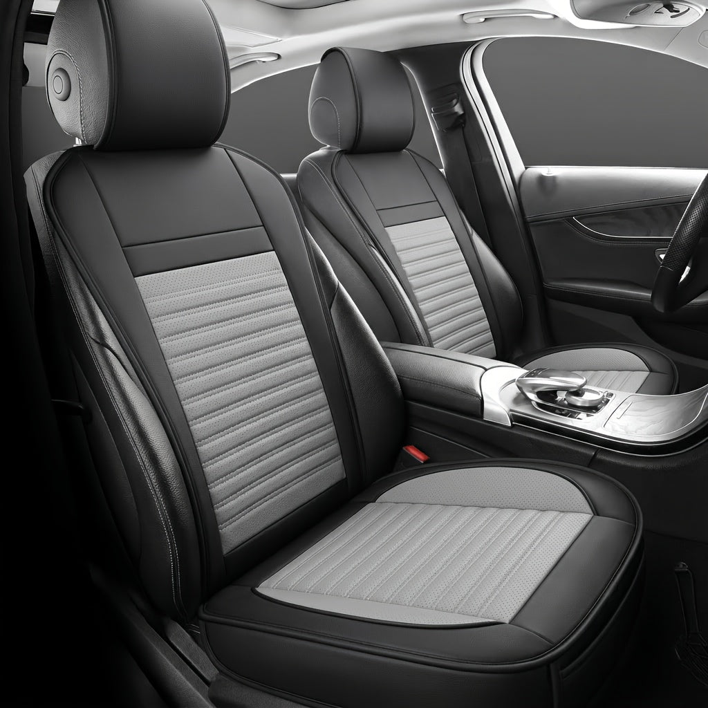 Universal Front Car Seat Covers 2 Pack Full Surround High-Back Bucket Seat Protector Anti-Slip Easy Install for Cars SUVs Trucks Multiple Colors and Styles Aero Wave Luxe Diamond Dynamic Stripe