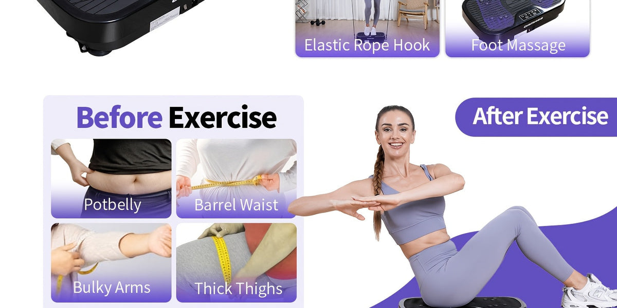 Vibration Plate Exercise Machine Full Body Workout Weight Loss Lymphatic Drainage 99-200 Speed Levels Quiet Motor Portable Home Gym Muscle Toning 330 lbs Capacity