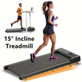 Under Desk Walking Pad Treadmill 2.5HP 15% Incline 4-in-1 Quiet Motor 265 Lbs Capacity with Remote Control & LED Display - Portable Home Office Fitness Treadmill for Walking, Jogging & Weight Loss