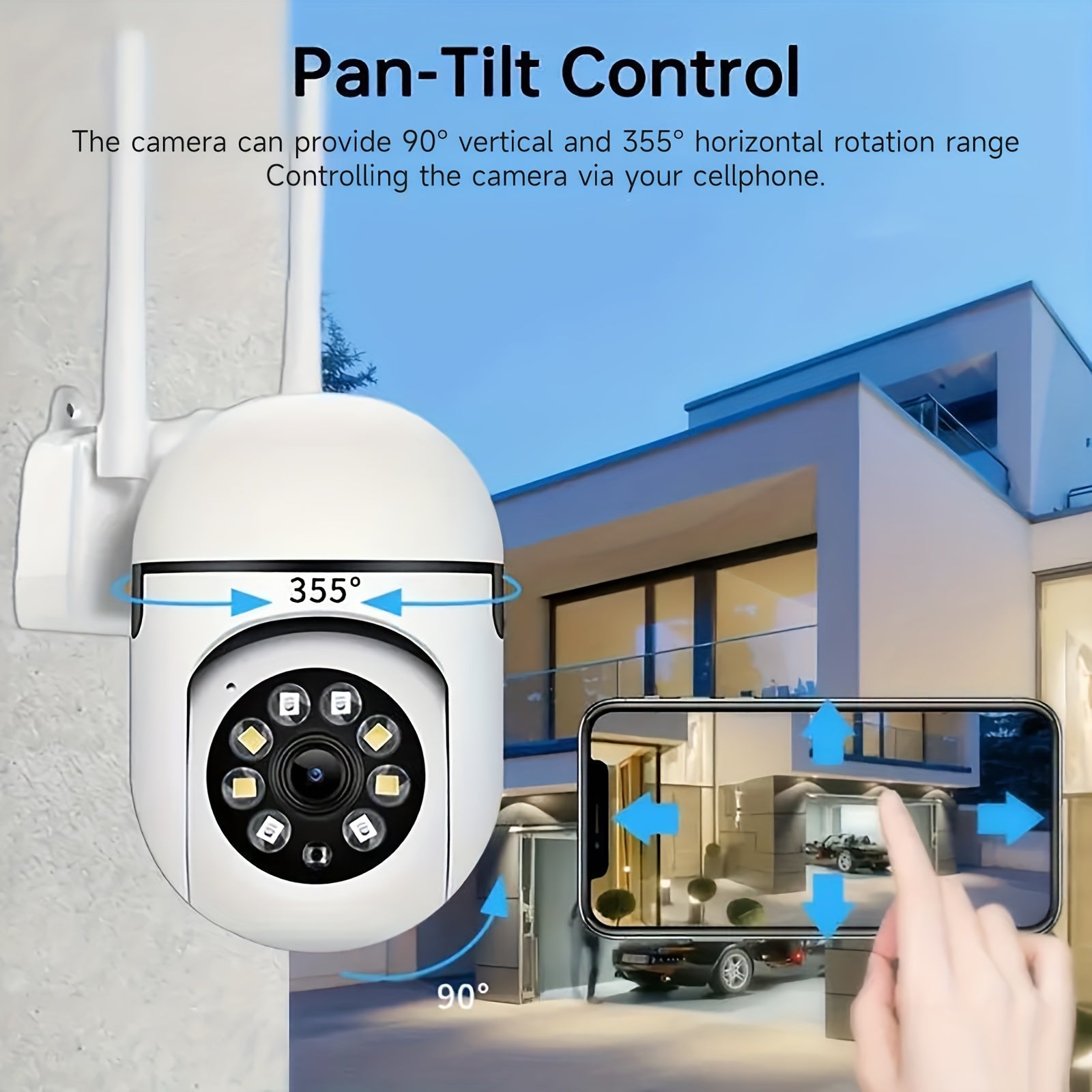2-Pack 2K QHD WiFi Security Camera PTZ 355° Pan – Dual-Band 2.4G/5G AI Motion Detection & Tracking Color Night Vision Two-Way Audio Cloud & SD Storage Baby Pet Monitor Indoor Home Surveillance