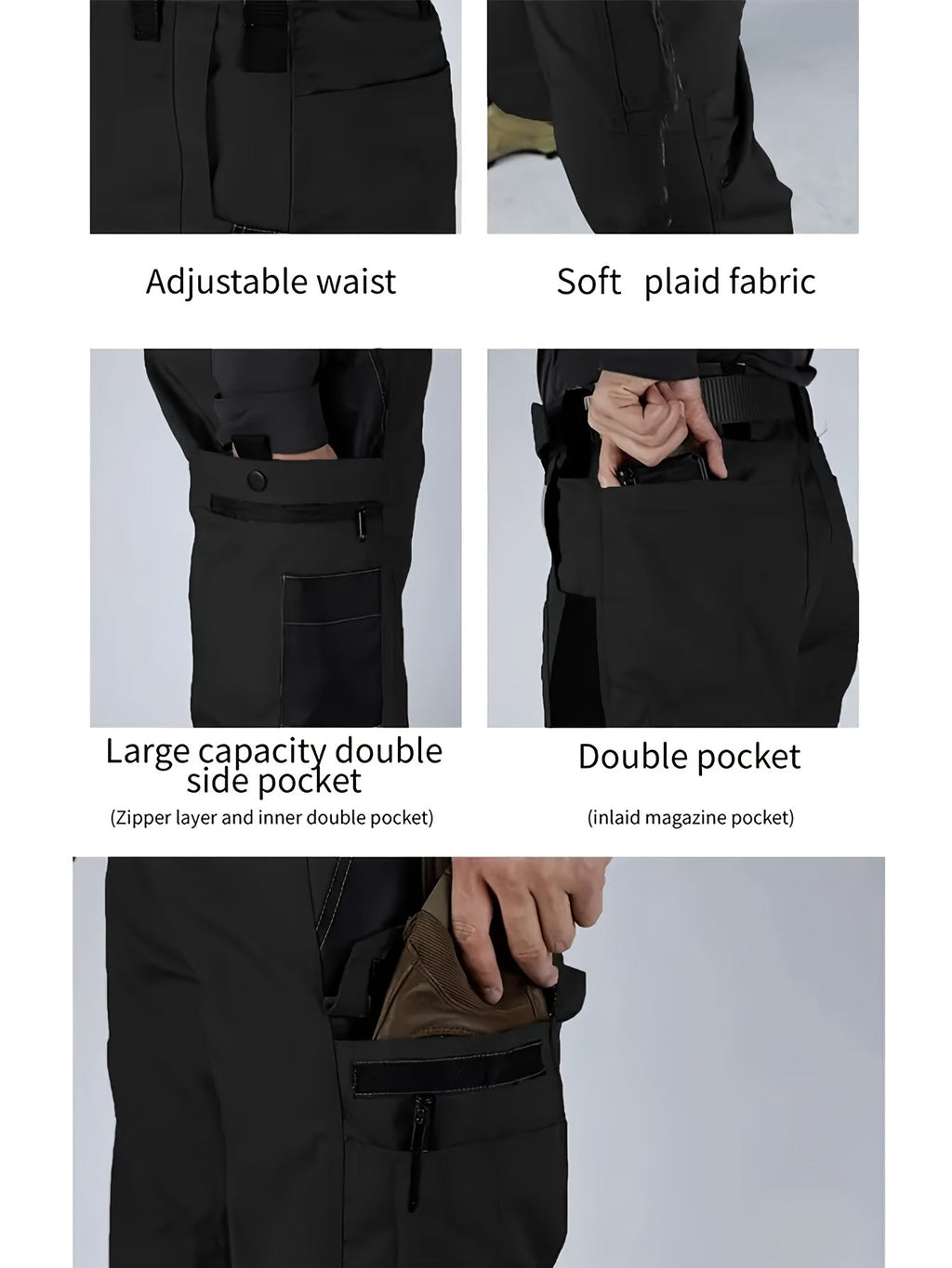 Men's Tactical Cargo Pants Quick-Dry Lightweight Multi-Pocket Hiking Outdoor Work Pants S-XXXL Black Grey Green Brown Regular Fit Utility Trousers