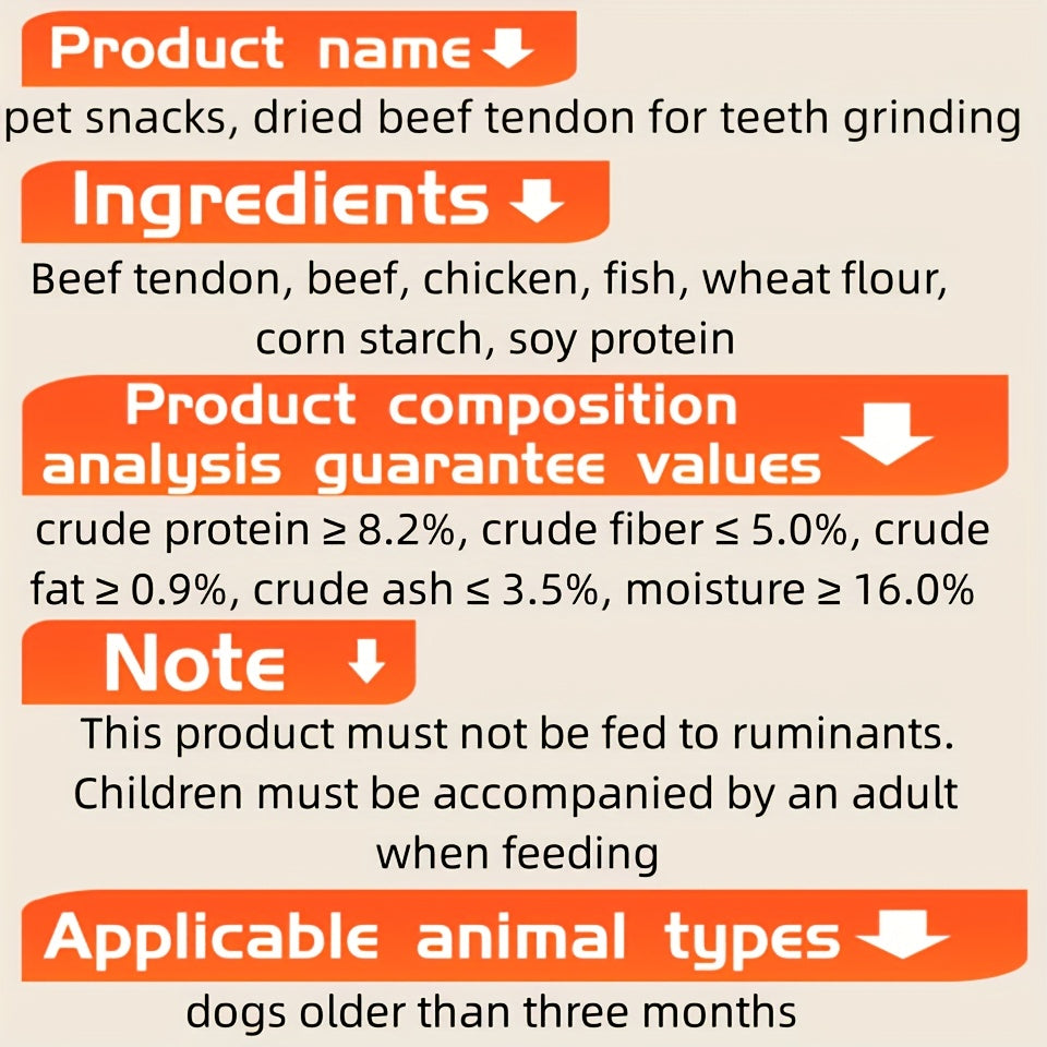 Beef Tendon Dog Chews 150g Multi-Flavor Natural High-Protein Rawhide-Free Dental Chew Sticks Strips Cubes Egg Yolk Treats for Puppies Adult Dogs Training Rewards