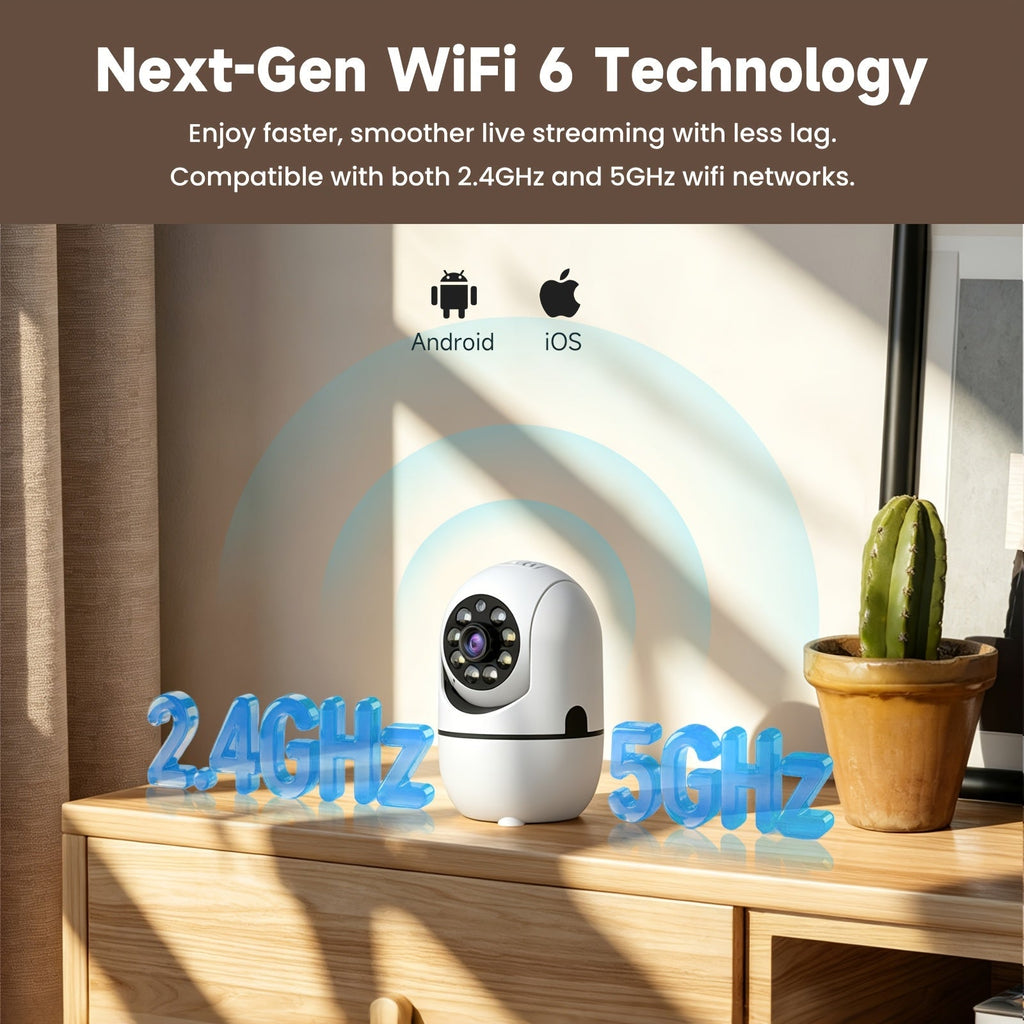 2-Pack Indoor Security Camera 355° Pan Tilt – Dual Band 2.4G/5G WiFi Alexa Compatible Motion Detection Full-Color Night Vision Two-Way Audio Cloud & 256GB TF Storage Baby & Pet Monitor