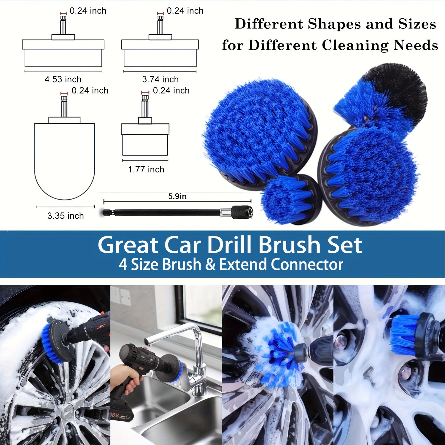 26PCS Car Detailing Brush Set Complete Car Cleaning Kit with Drill Brushes Wash Mitt Tire Brush Window Squeegee Cleaning Gel Spray Bottle for Interior Exterior Wheels Windshield Professional Auto Care