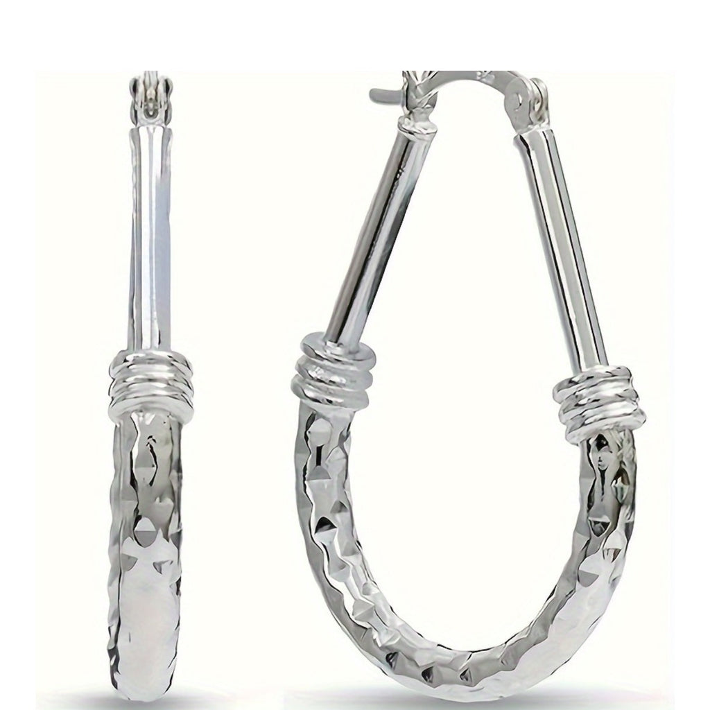 S925 Sterling Silver Hoop Earrings Italian Classic Design Elegant Luxury Daily Wear Engagement Wedding Gift for Wife Girlfriend