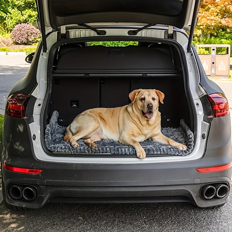 Non-Slip Car Dog Mat with Rear Extension Pad – Heavy Duty Waterproof Pet Seat Cushion Cover for Back Seat, Anti-Bite Anti-Scratch Floor Liner for SUV Sedan Truck, All Dog Sizes Small Medium Large