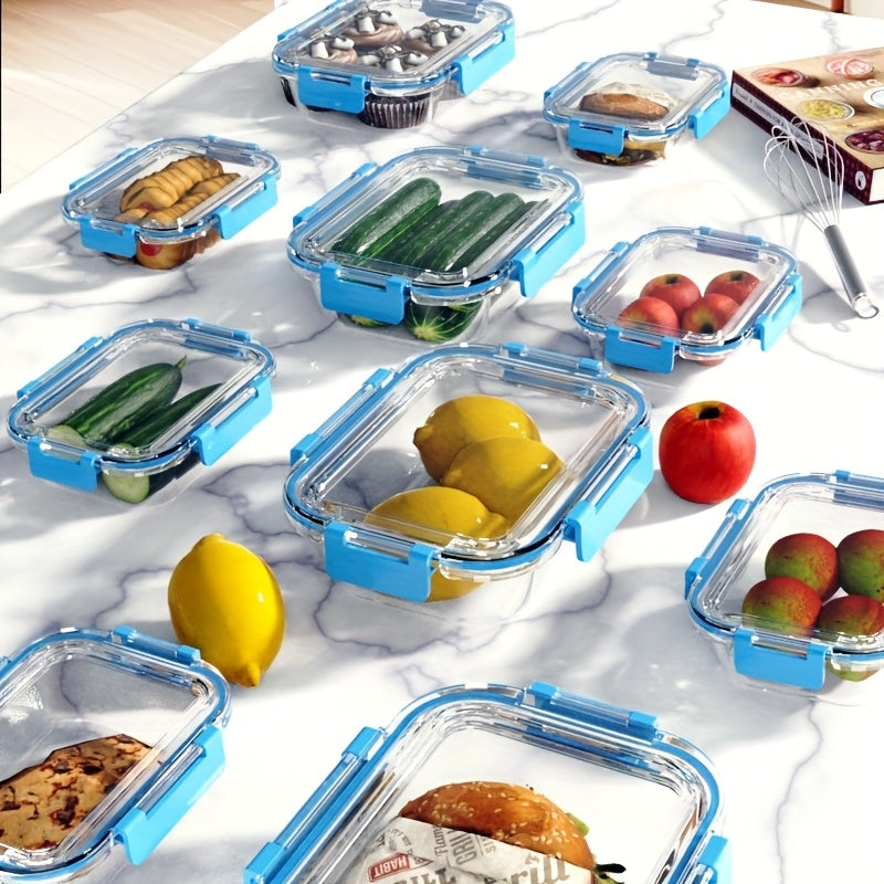 Glass Food Storage Containers with Lids 20 Piece Set Airtight Stackable Meal Prep Borosilicate Glass Containers Oven Microwave Dishwasher Freezer Safe BPA Free Kitchen Organization
