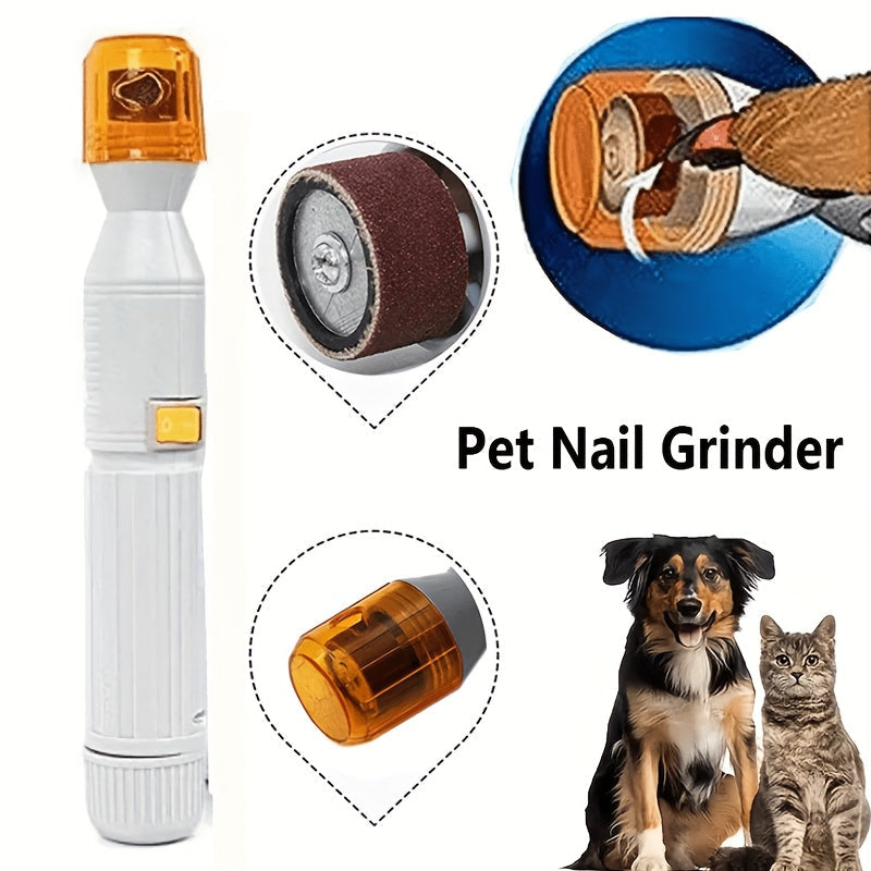 Pet Nail Grinder for Dogs and Cats Silent Electric Nail Trimmer 3 Grinding Bands Painless Paw Polishing Grooming Tool USB Rechargeable All Breeds Puppies Kittens White