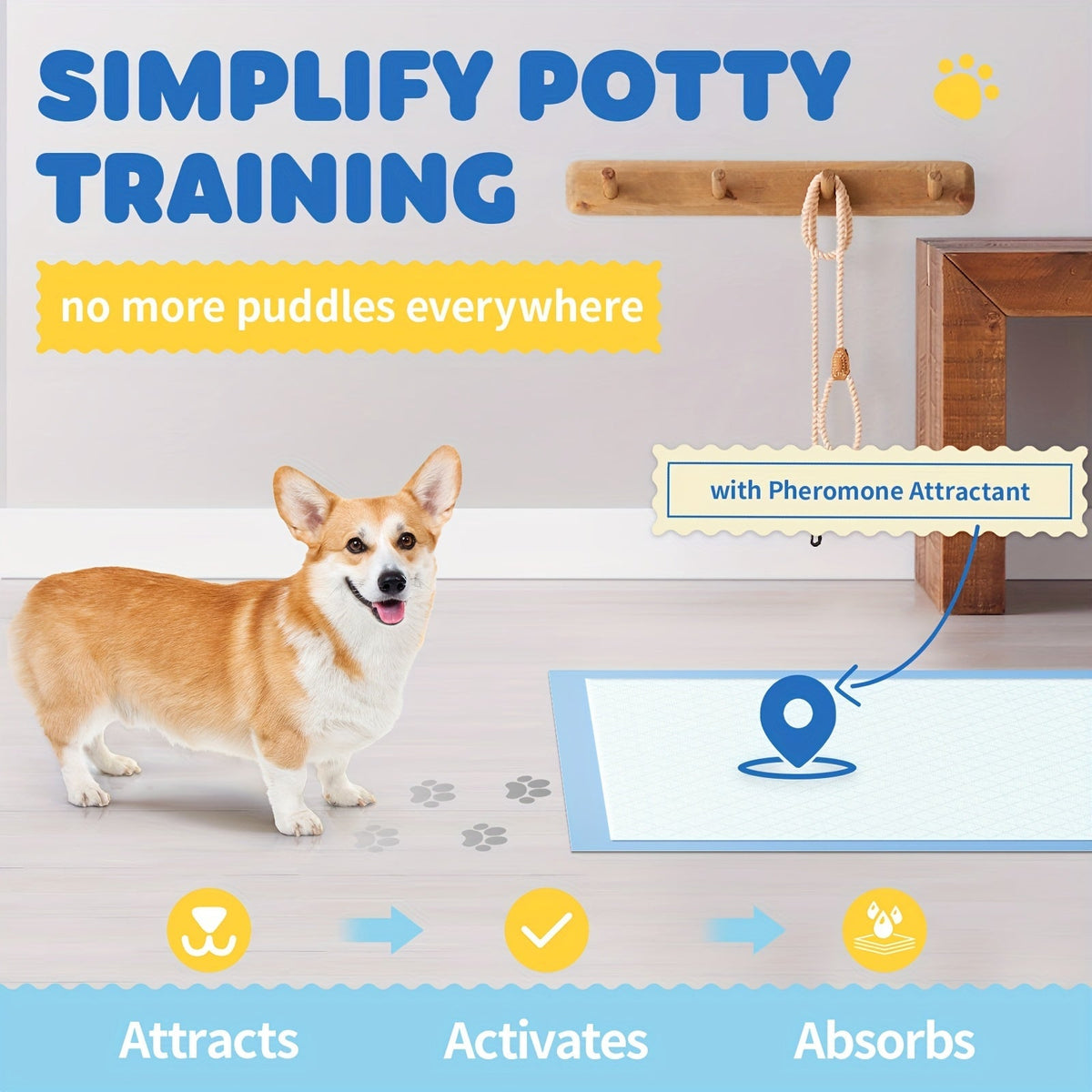 Dog Pee Pads 100 Count 6-Layer Super Absorbent Puppy Training Pads Leak-Proof & Odor Control – Disposable Dog Potty Pads for Puppies, Dogs & Cats, 34"x28" or 22"x22"