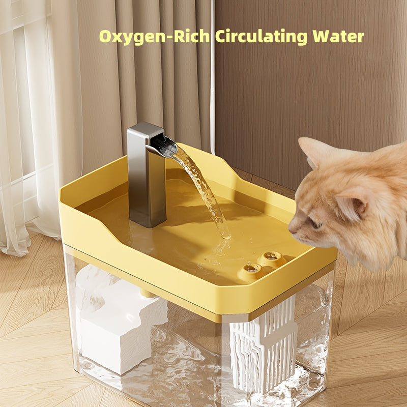 Ultra-Quiet USB Pet Water Fountain Automatic Circulating Fresh Water for Cats & Dogs – 4-Stage Filtration, Visible Water Level Window, No Battery Needed, Home & Travel Ready