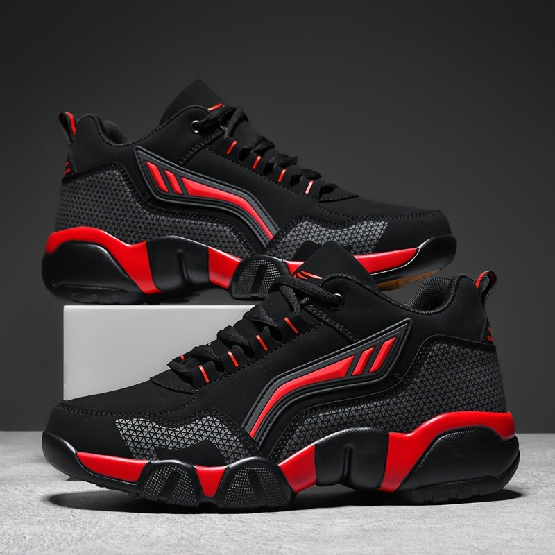 Men's Platform Dress Sneakers Thick Cushioned Sole Lace-Up Low-Top Shoes Black White Orange Non-Slip Rubber Outsole All-Season Office Casual Formal Footwear for Men US Sizes 6.5–14 | Nova Mart